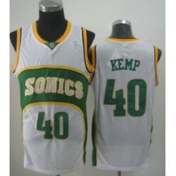 Seattle Supersonics #40 Shawn Kemp 1994-95 White Swingman Jersey