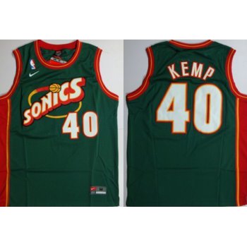 Seattle Supersonics #40 Shawn Kemp 1995-96 Green Swingman Jersey