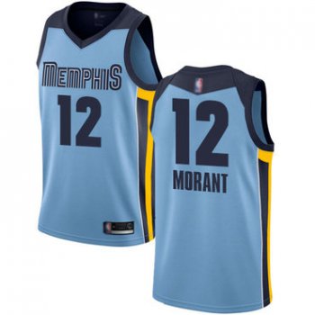 Grizzlies #12 Ja Morant Light Blue Basketball Swingman Statement Edition Jersey