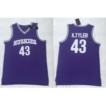 Huskies The 6th Marlon Wayans 43 Kenny Tyler Purple Stitched Movie Basketball Jersey