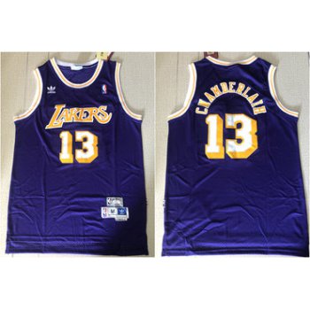 Lakers 13 Wilt Chamberlain Purple Hardwood Classics Jersey