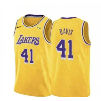 Lakers 41 Anthony Davis Yellow Nike Swingman Jersey