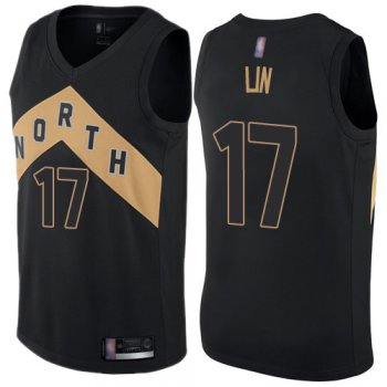 Men's #17 Jeremy Lin Black Swingman Jersey - Toronto Raptors #17 City Edition Basketball