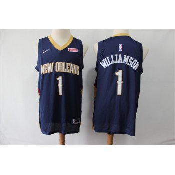 Pelicans 1 Zion Williamson Navy Nike Swingman Jersey