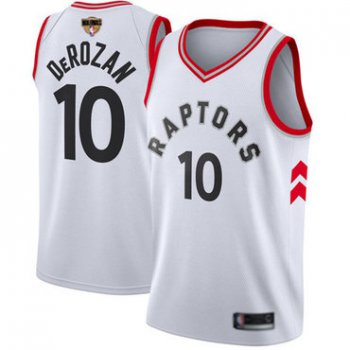 Raptors #10 DeMar DeRozan White Association Edition 2019 Finals Bound Basketball Swingman Jersey