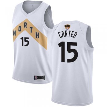 Raptors #15 Vince Carter White 2019 Finals Bound Basketball Swingman City Edition 2018-19 Jersey