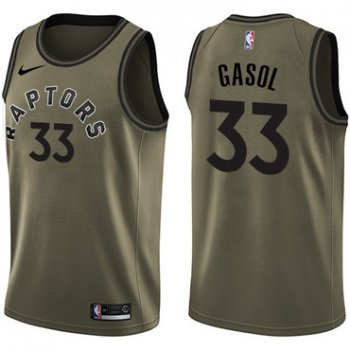 Raptors #33 Marc Gasol Green Basketball Swingman Salute to Service Jersey