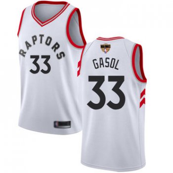 Raptors #33 Marc Gasol White 2019 Finals Bound Basketball Swingman Association Edition Jersey