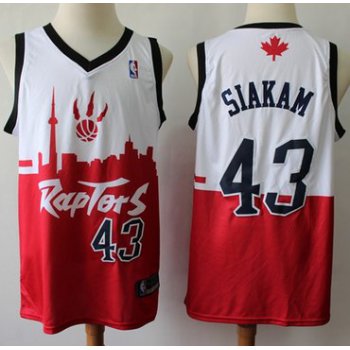 Raptors #43 Pascal Siakam White Red Basketball Swingman City Edition Jersey