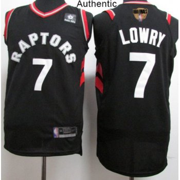 Raptors #7 Kyle Lowry Black 2019 Finals Bound Basketball Authentic Statement Edition Jersey