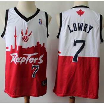 Raptors #7 Kyle Lowry White Red Basketball Swingman City Edition Jersey