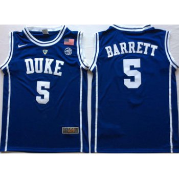 Duke Blue Devils 5 RJ Barrett Blue Nike College Basketball Jersey