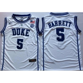 Duke Blue Devils 5 RJ Barrett White Nike College Basketball Jersey