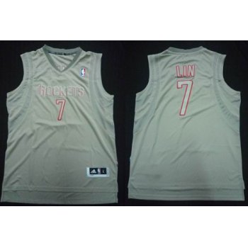 Houston Rockets #7 Jeremy Lin Revolution 30 Swingman Gray Big Color Jersey