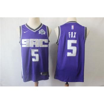 Kings 5 De'Aaron Fox Purple Nike Swingman Jersey