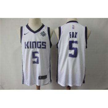 Kings 5 De'Aaron Fox White Nike Swingman Jersey