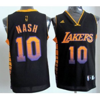 Los Angeles Lakers #10 Steve Nash 2012 Vibe Black Fashion Jersey