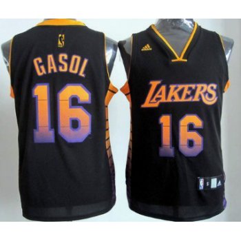 Los Angeles Lakers #16 Paul Gaslo 2012 Vibe Black Fashion Jersey