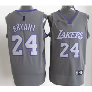 Los Angeles Lakers #24 Kobe Bryant Gray Shadow Jersey