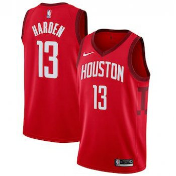 Men's Houston Rockets 13 James Harden Nike Red 2018-19 Swingman Earned Edition Jersey