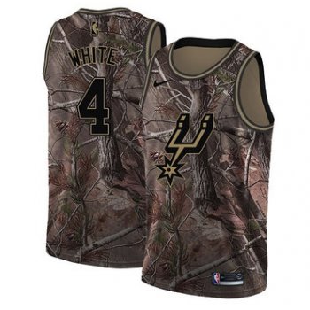 Men's Nike San Antonio Spurs #4 Derrick White Camo Basketball Swingman Realtree Collection Jersey