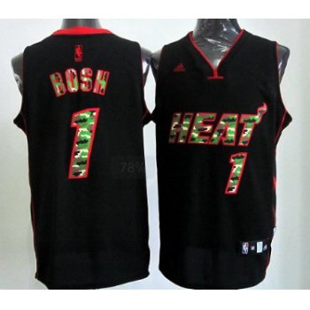 Miami Heats #1 Chris Bosh Black Camo Fashion Jersey