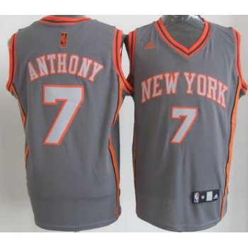 New York Knicks #7 Carmelo Anthony Gray Shadow Jersey