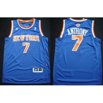 New York Knicks #7 Carmelo Anthony Revolution 30 Swingman 2013 Blue Jersey