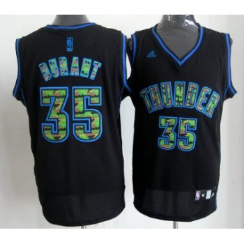 Oklahoma City Thunder #35 Kevin Durant Black Camo Fashion Jersey