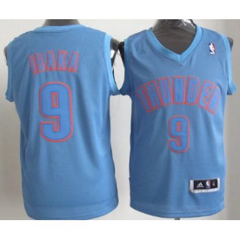 Oklahoma City Thunder #9 Serge Ibaka Revolution 30 Swingman Light Blue Big Color Jersey