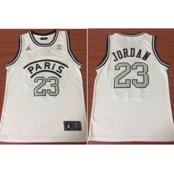 Paris Saint-Germain 23 Michael Jordan White Fashion Jersey