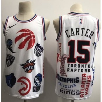 Raptors #15 Vince Carter White Basketball Swingman Jointly Team Jersey