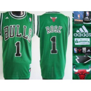 Chicago Bulls #1 Derrick Rose Green Swingman Jersey