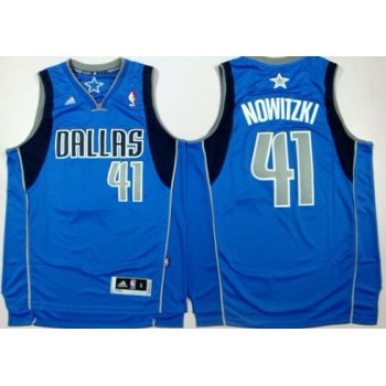 Dallas Mavericks #41 Dirk Nowitzki Revolution 30 Swingman Light Blue Jersey