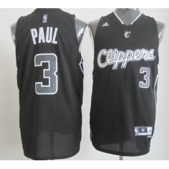 Los Angeles Clippers #3 Chris Paul Revolution 30 Swingman All Black With White Jersey