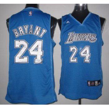 Los Angeles Lakers #24 Kobe Bryant Light Blue With White Swingman Jersey