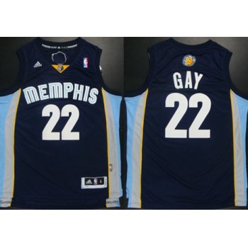 Memphis Grizzlies #22 Rudy Gay Revolution 30 Swingman Navy Blue Jersey