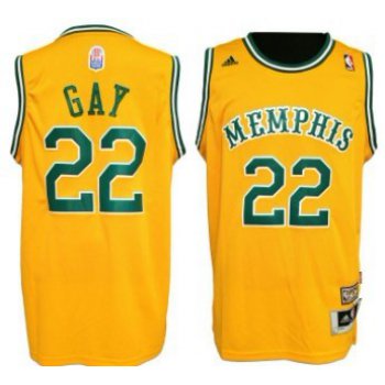 Memphis Tams #22 Rudy Gay ABA Hardwood Classic Swingman Yellow Jersey