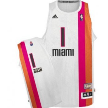 Miami Floridians #1 Chris Bosh ABA Hardwood Classic Swingman White Jersey