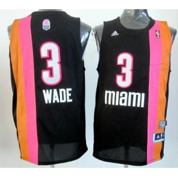 Miami Floridians #3 Dwyane Wade ABA Hardwood Classic Swingman Black No Holes Jersey