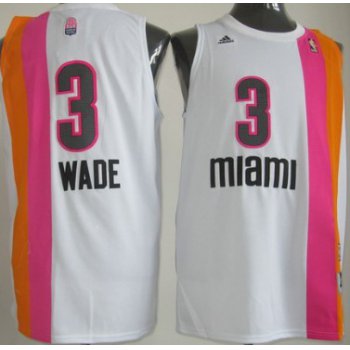 Miami Floridians #3 Dwyane Wade ABA Hardwood Classic Swingman White No Holes Jersey