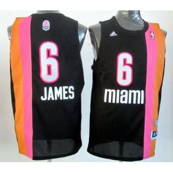 Miami Floridians #6 LeBron James ABA Hardwood Classic Swingman Black No Holes Jersey