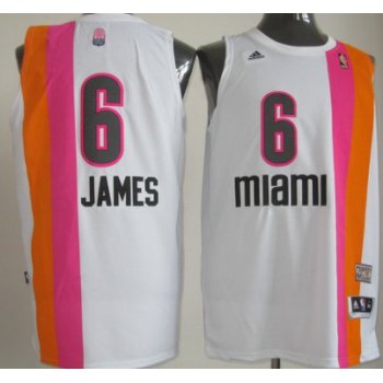 Miami Floridians #6 LeBron James ABA Hardwood Classic Swingman White No Holes Jersey