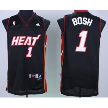 Miami Heat #1 Chris Bosh Black Swingman Jersey