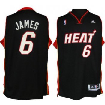 Miami Heat #6 LeBron James Revolution 30 Swingman Black Jersey