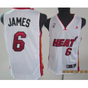 Miami Heat #6 LeBron James White Swingman Jersey