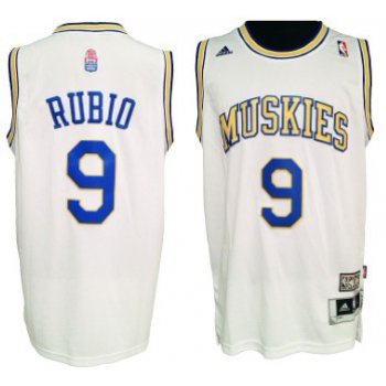 Minnesota Muskies #9 Ricky Rubio ABA Hardwood Classic Swingman White Jersey