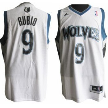 Minnesota Timberwolves #9 Ricky Rubio Revolution 30 Swingman White Jersey