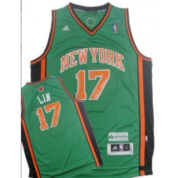 New York Knicks #17 Jeremy Lin Revolution 30 Swingman Green Jersey