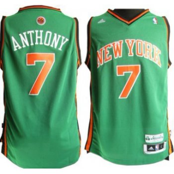 New York Knicks #7 Carmelo Anthony Revolution 30 Swingman Green Jersey